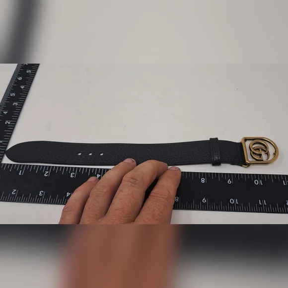 Gucci Marmont Double G Wrap Bracelet Cuff Pebbled Leather Italy Adjustable - Picture 16 of 16